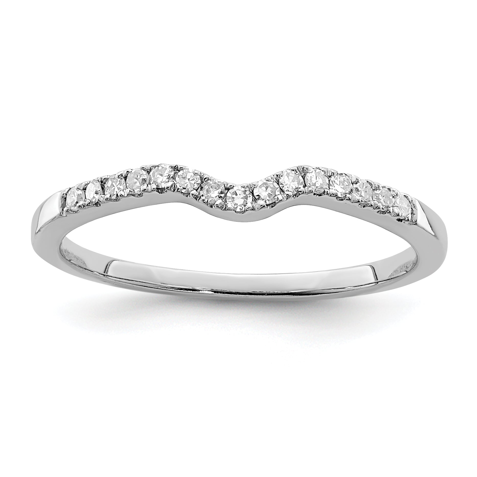 Sterling Silver Rhodium Plated Diamond Wrap Ring Main image