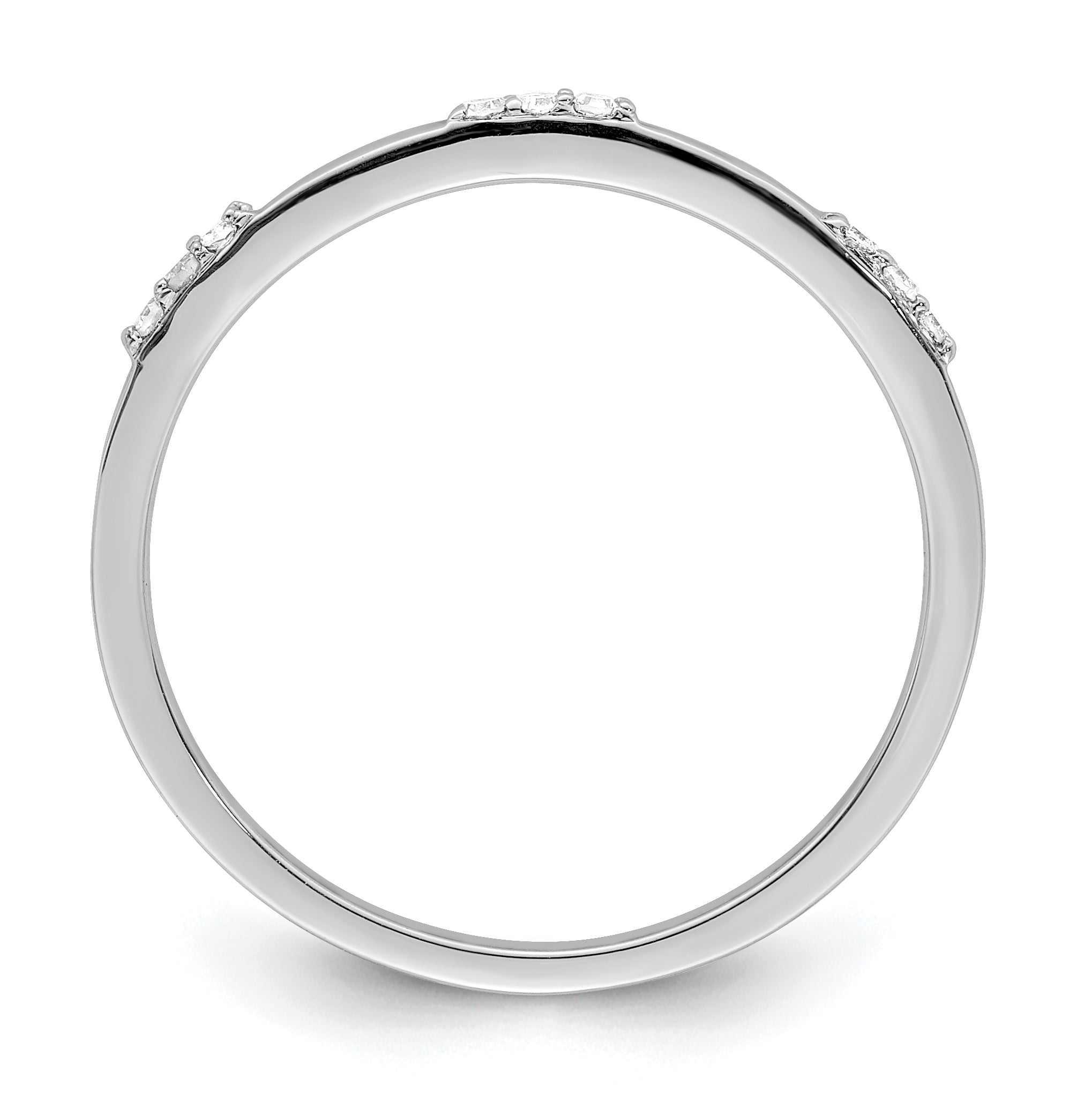 Sterling Silver Rhodium Plated Diamond Ring Secondary image