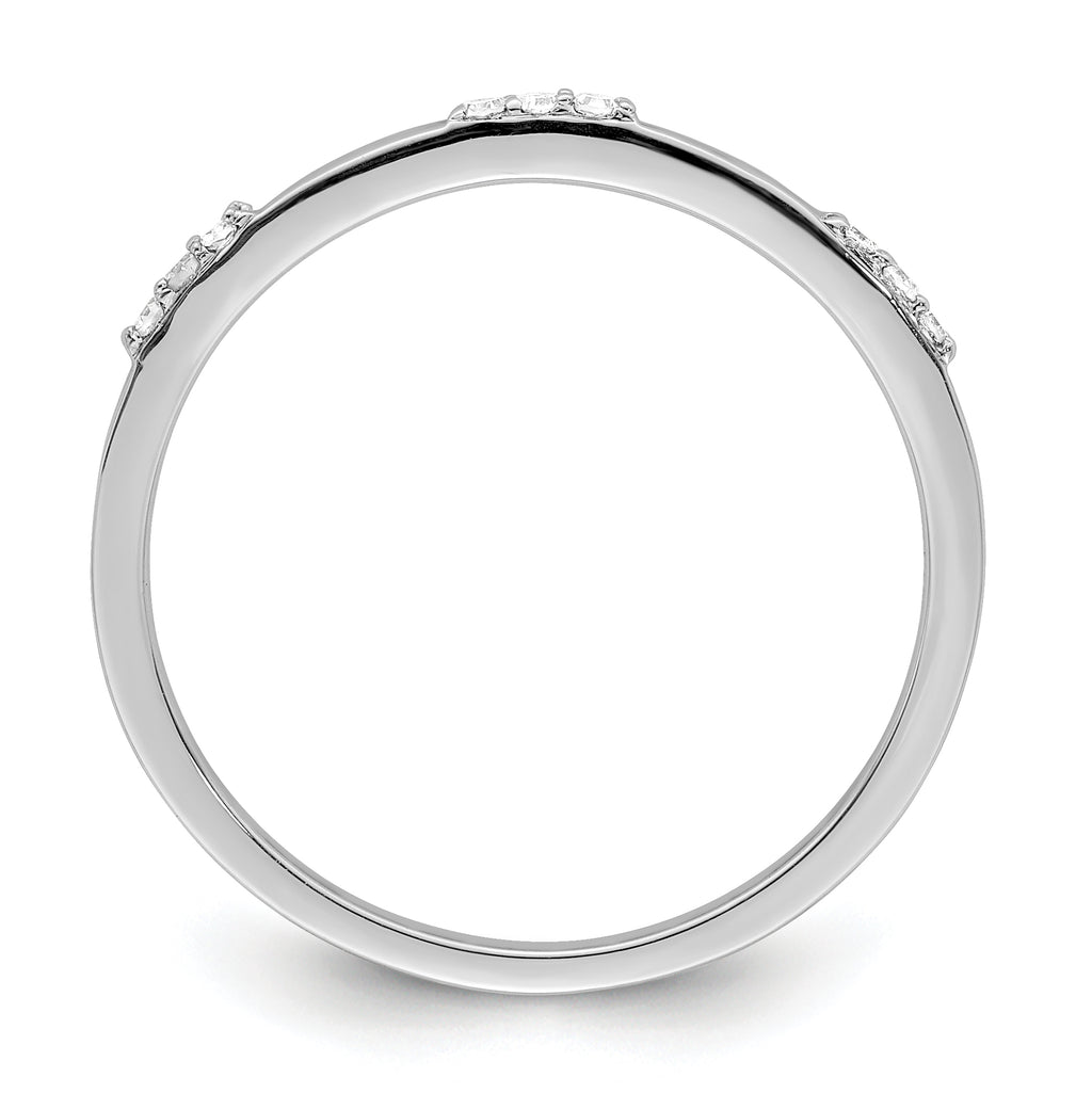 Sterling Silver Rhodium Plated Diamond Ring