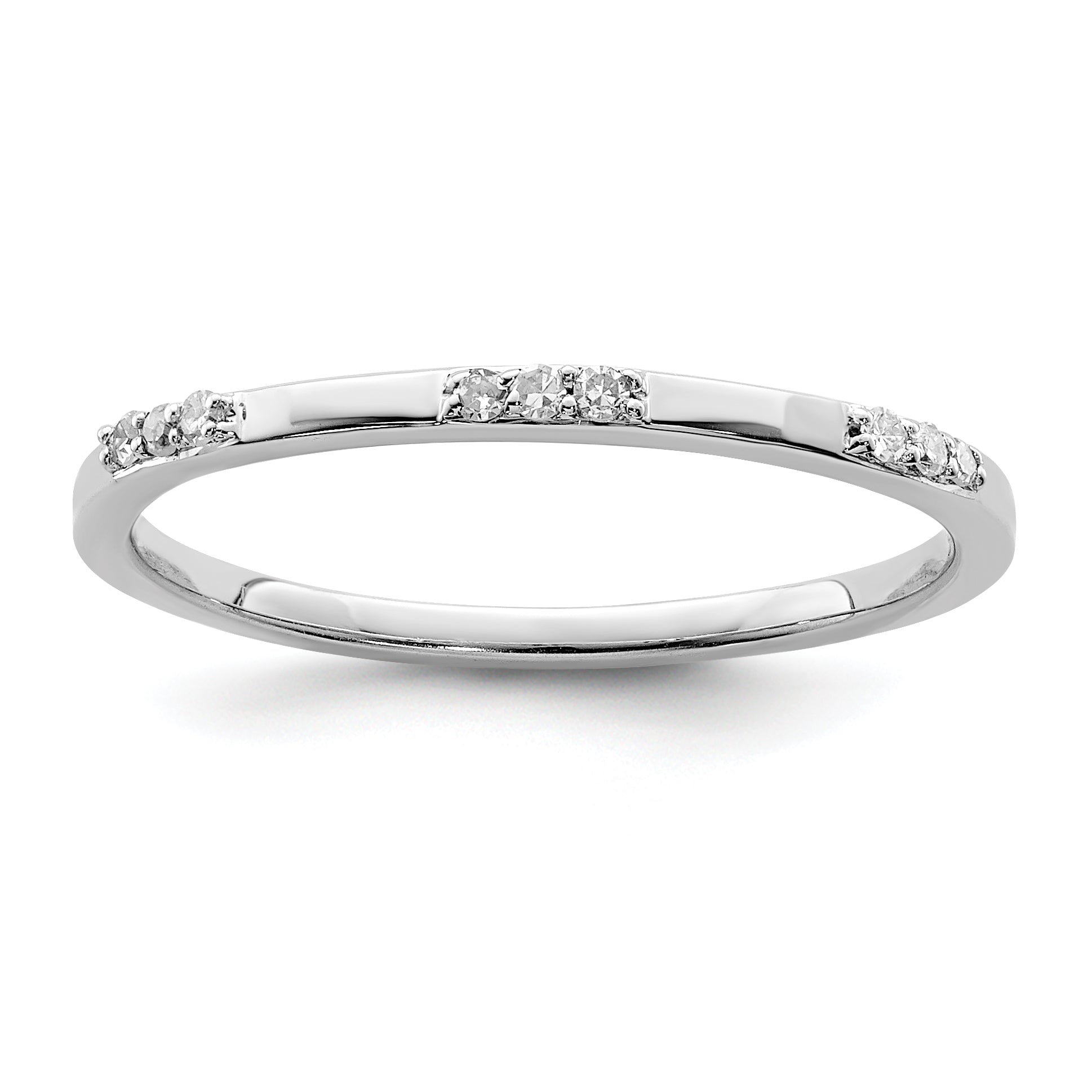 Sterling Silver Rhodium Plated Diamond Ring Main image