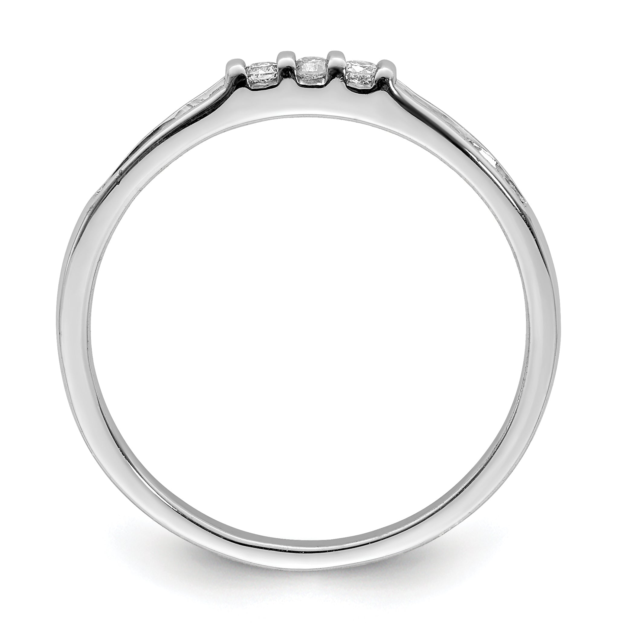 Sterling Silver Rhodium Plated Diamond Ring Secondary image