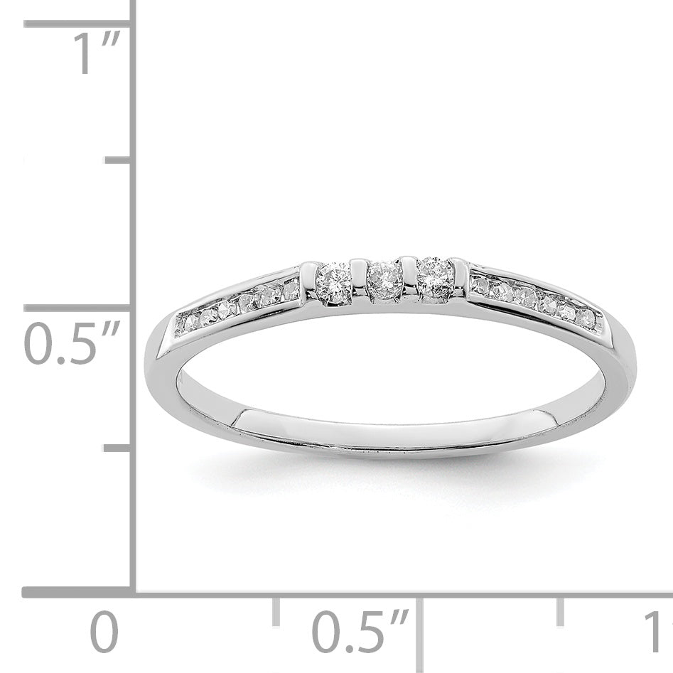Sterling Silver Rhodium Plated Diamond Ring