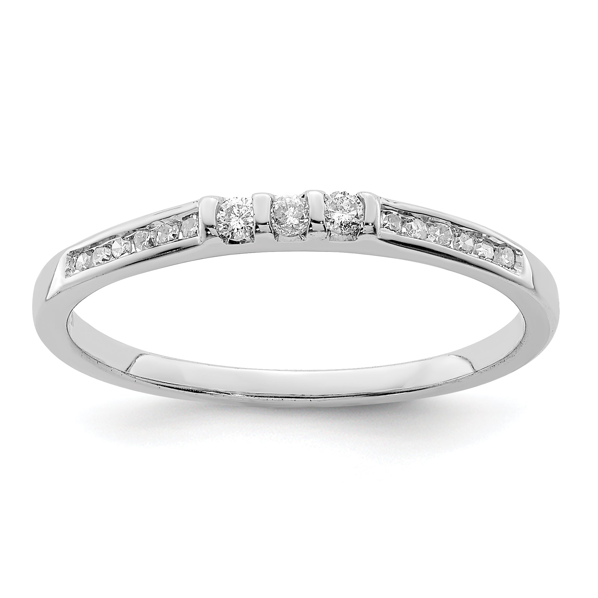 Sterling Silver Rhodium Plated Diamond Ring Main image