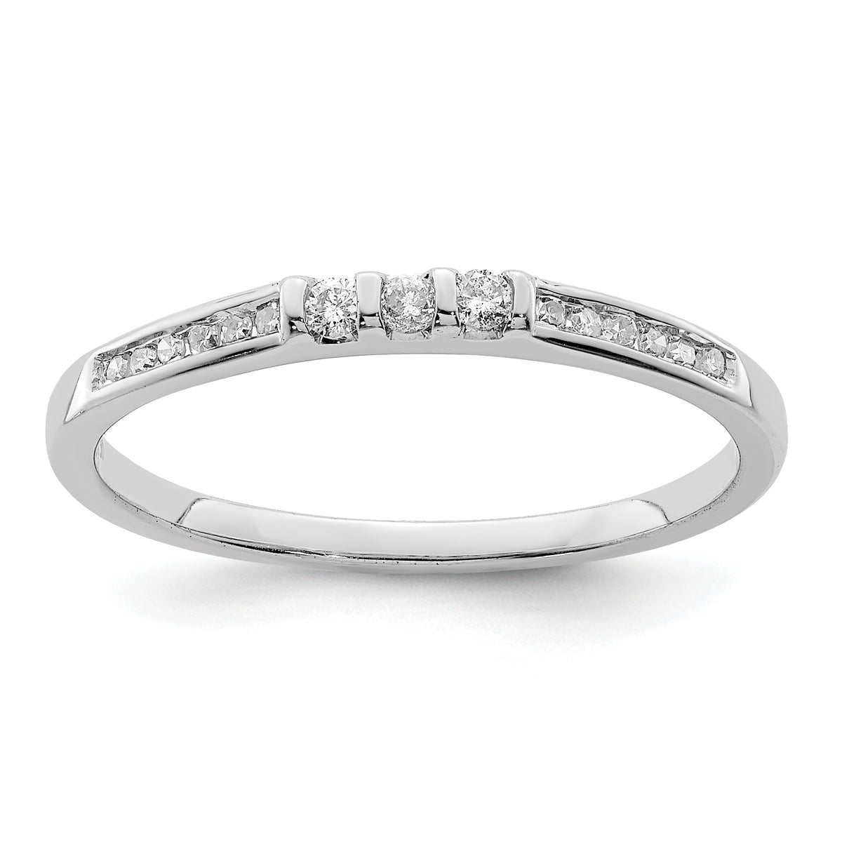 Sterling Silver Rhodium Plated Diamond Ring