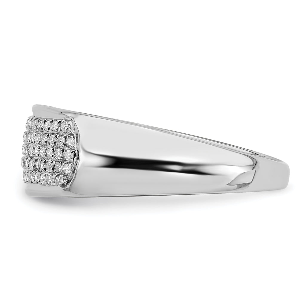 Sterling Silver Rhodium-Plated Plated Diamond Ladies Band