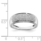 Sterling Silver Rhodium-Plated Plated Diamond Ladies Band