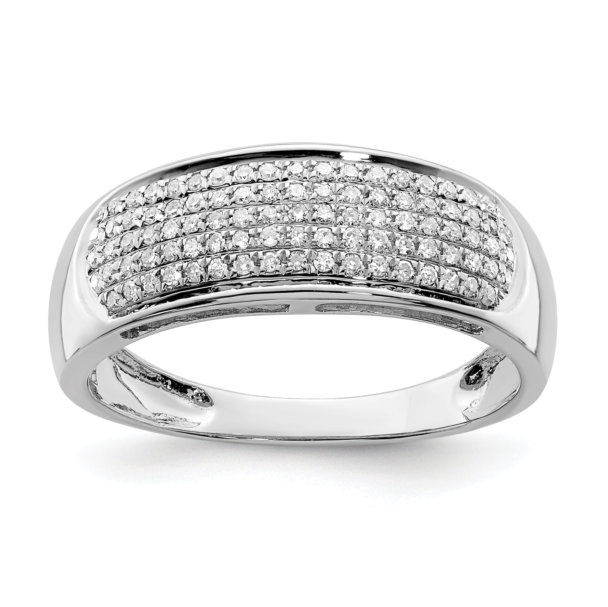 Sterling Silver Rhodium-Plated Plated Diamond Ladies Band Main image