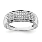 Sterling Silver Rhodium-Plated Plated Diamond Ladies Band