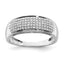 Sterling Silver Rhodium-Plated Plated Diamond Ladies Band