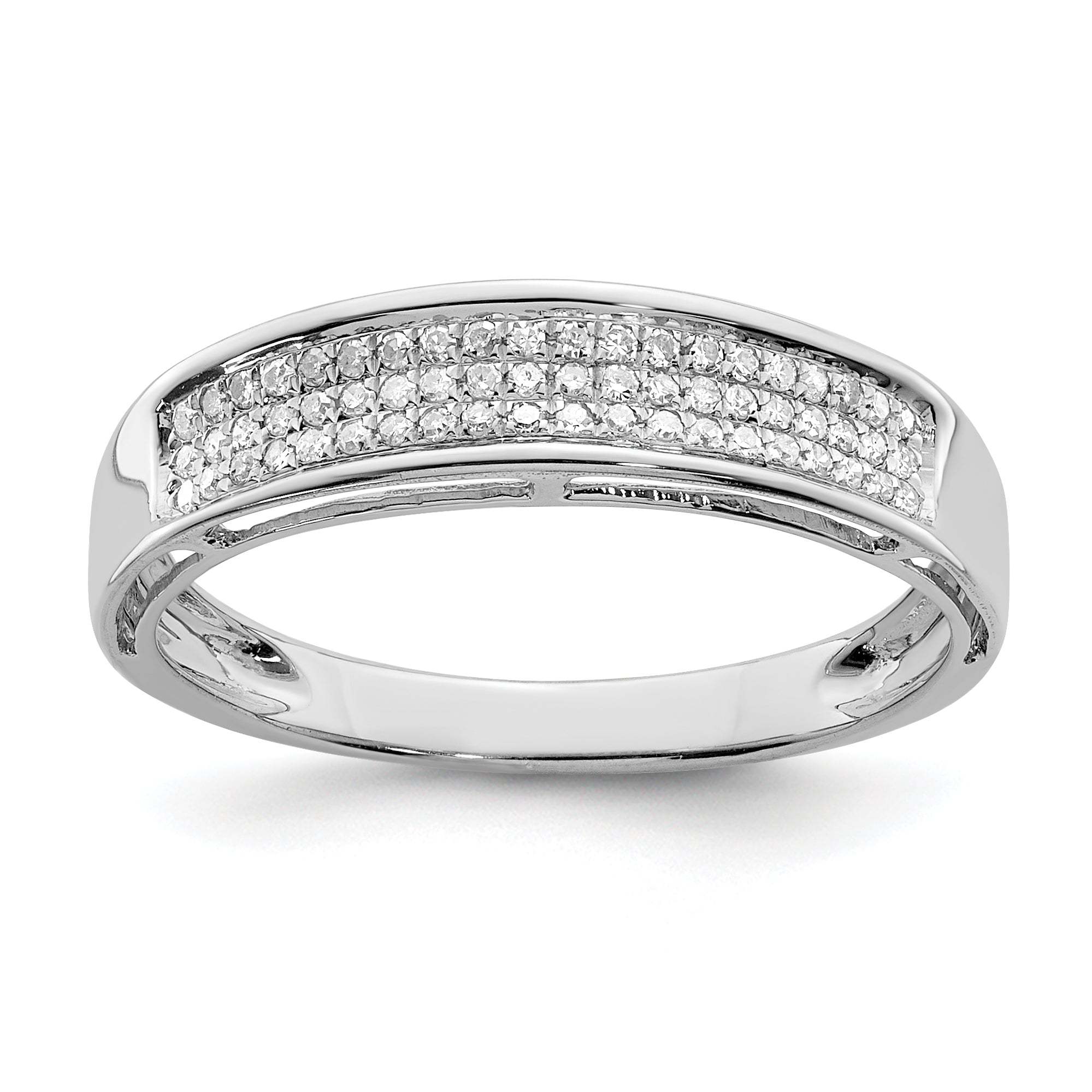 Sterling Silver Rhodium Plated Diamond Ladies Band Main image