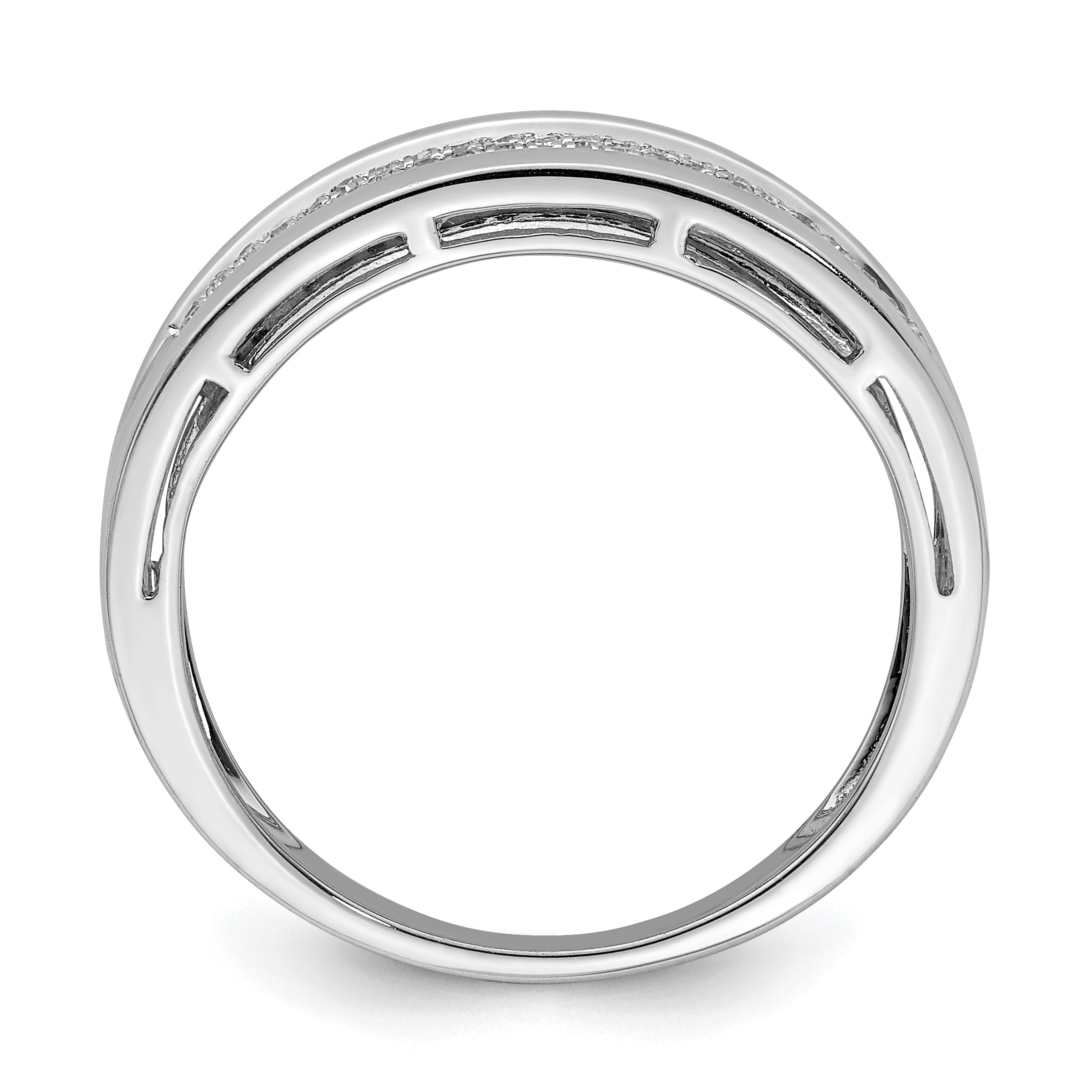 Sterling Silver Rhodium Plated Diamond Ladies Band Secondary image