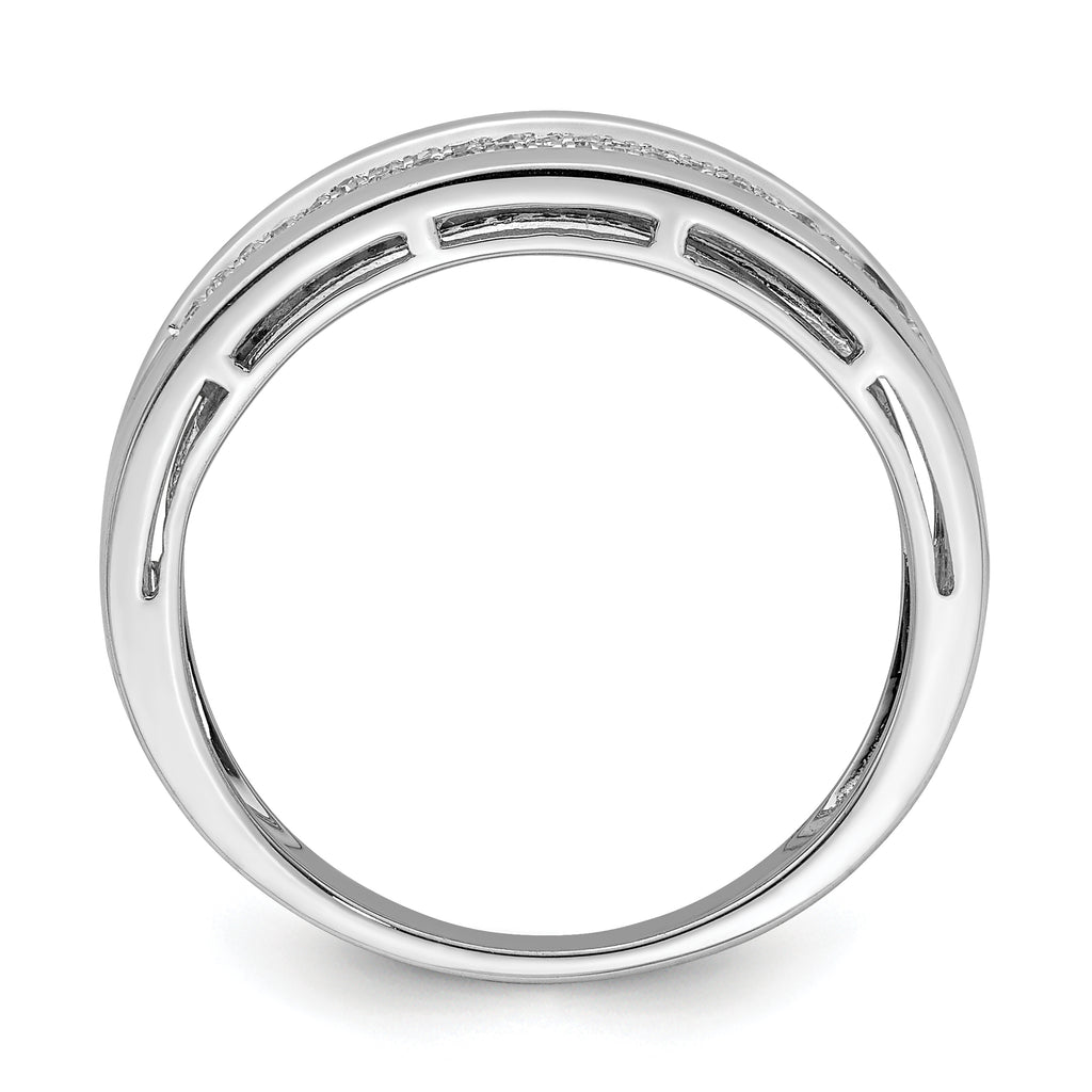 Sterling Silver Rhodium Plated Diamond Ladies Band