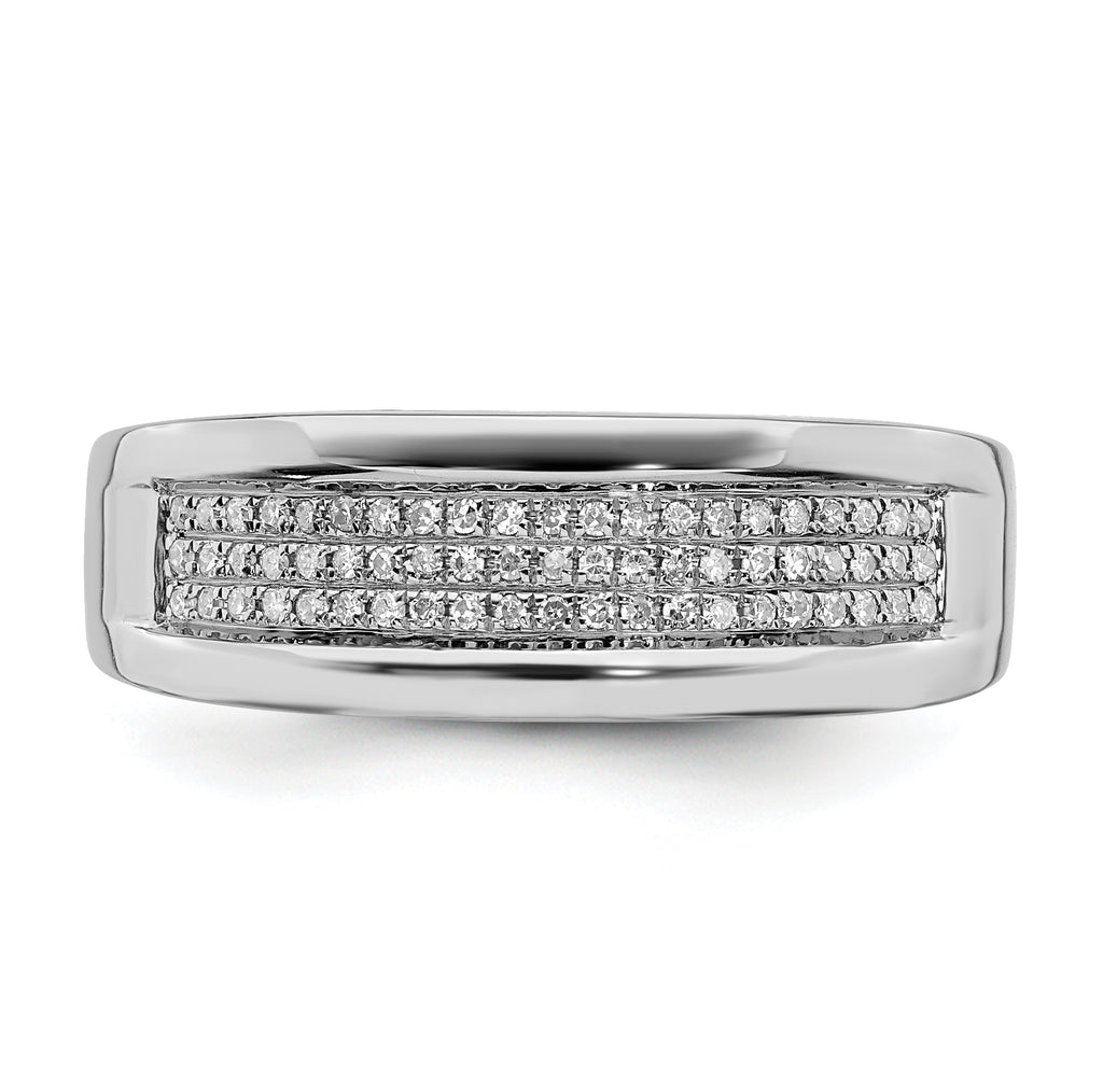 Sterling Silver Rhodium Plated Diamond Ladies Band
