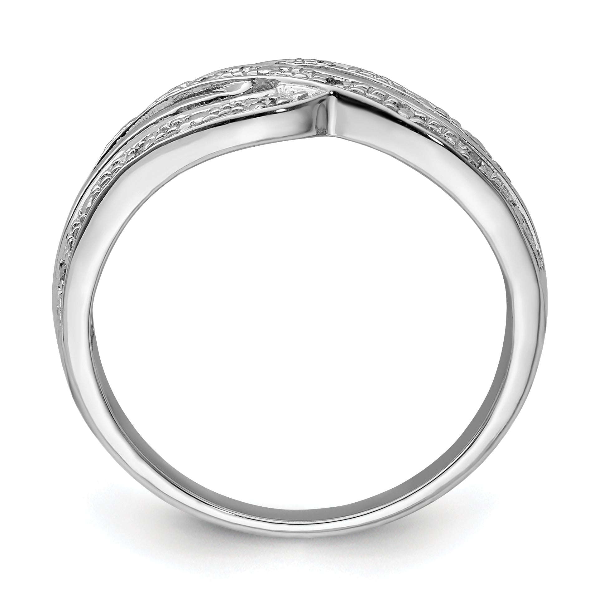 Sterling Silver Rhodium Plated Diamond Ring Secondary image