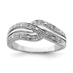 Sterling Silver Rhodium Plated Diamond Ring