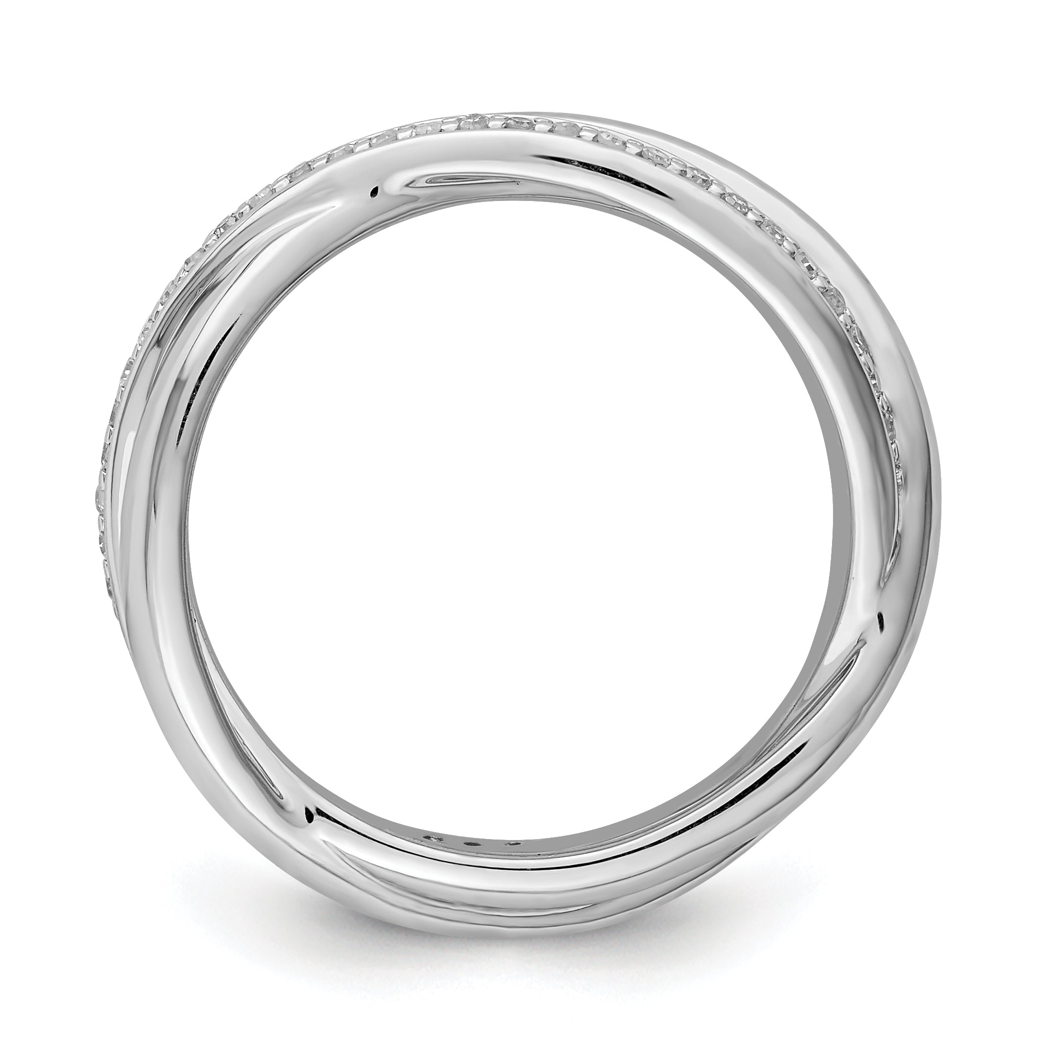Sterling Silver Rhodium Diam. Band Secondary image