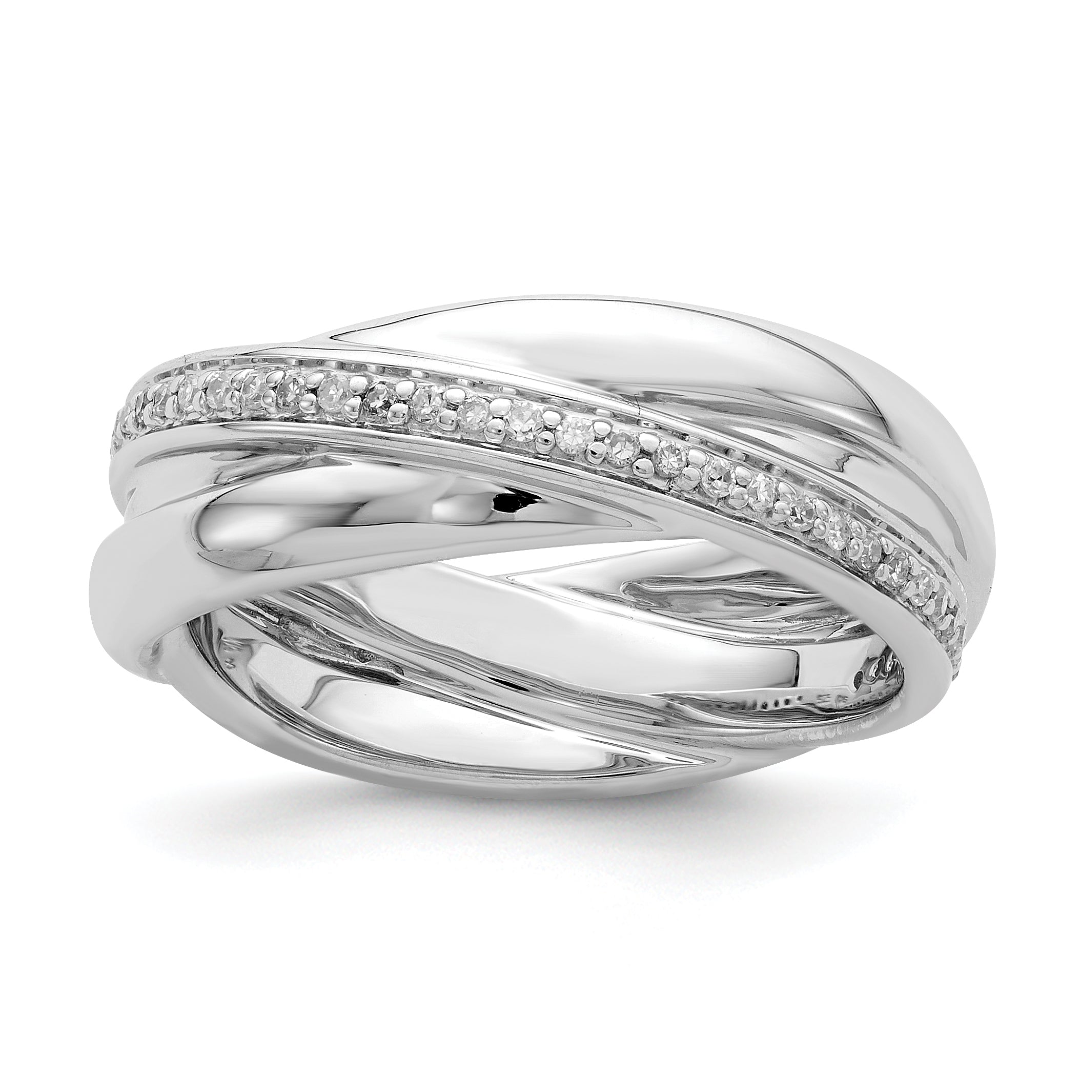 Sterling Silver Rhodium Diam. Band Main image