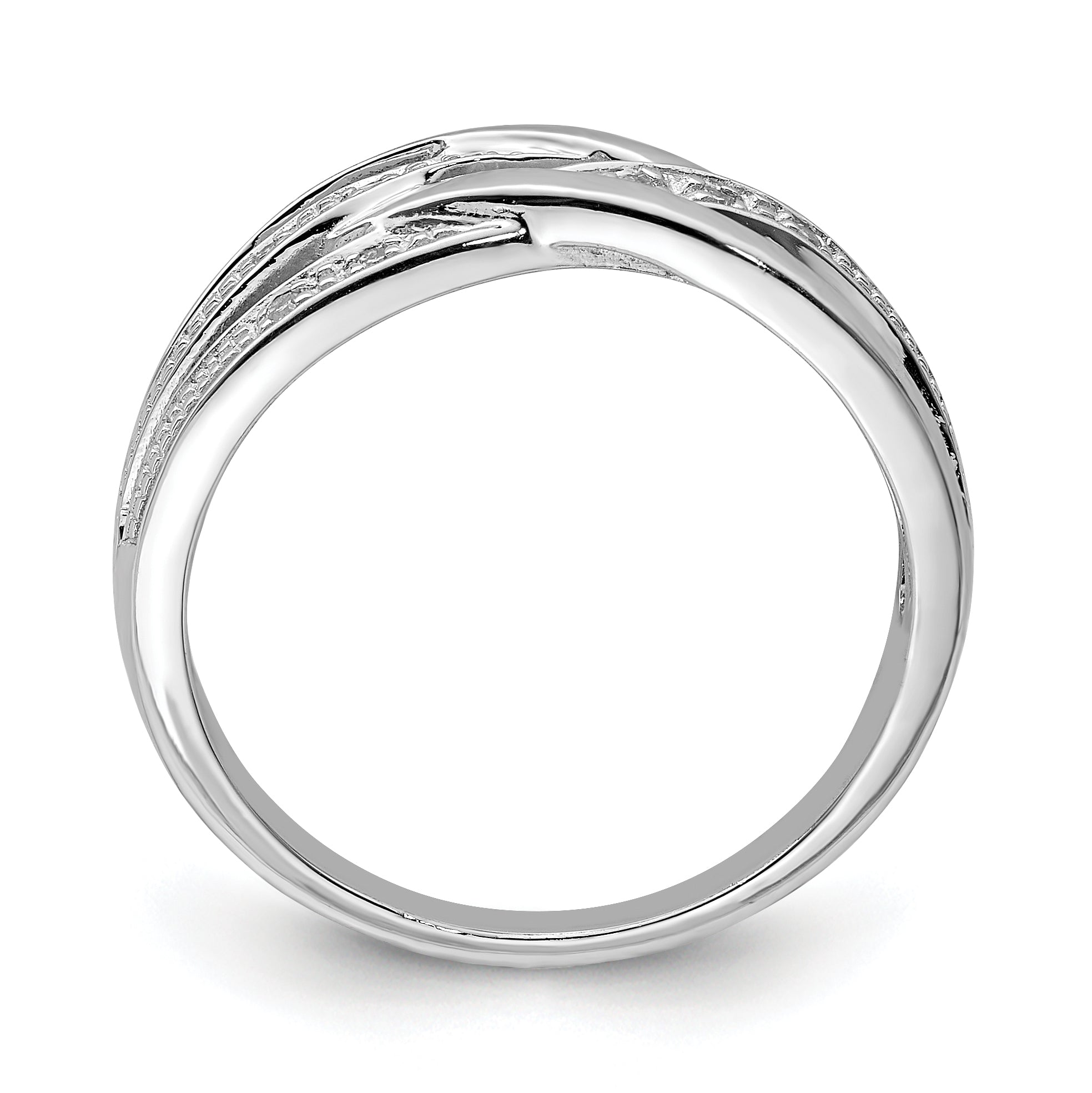 Sterling Silver Rhodium Plated Diamond Ring Secondary image