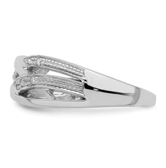 Sterling Silver Rhodium Plated Diamond Ring
