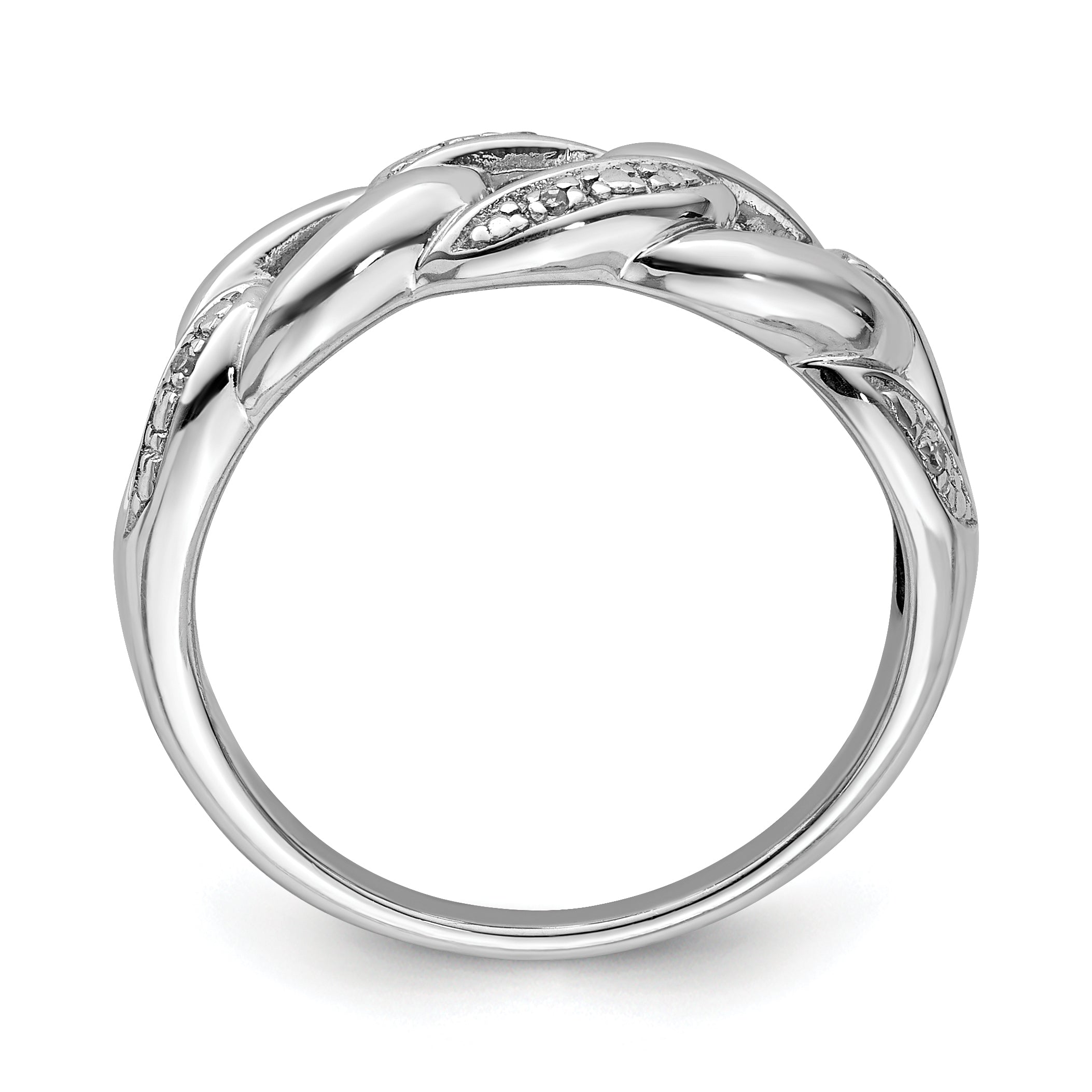 Sterling Silver Rhodium Plated Diamond Ring Secondary image