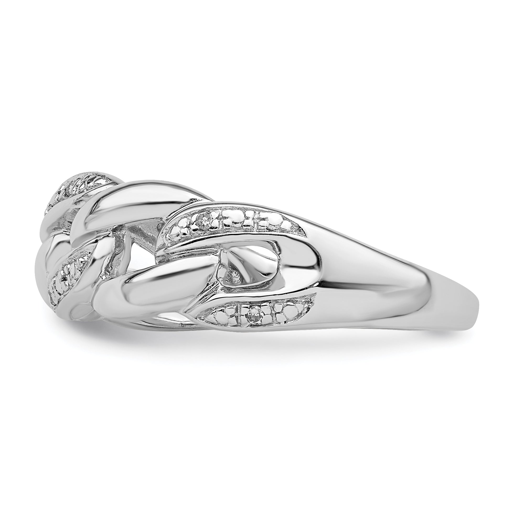 Sterling Silver Rhodium Plated Diamond Ring