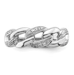 Sterling Silver Rhodium Plated Diamond Ring