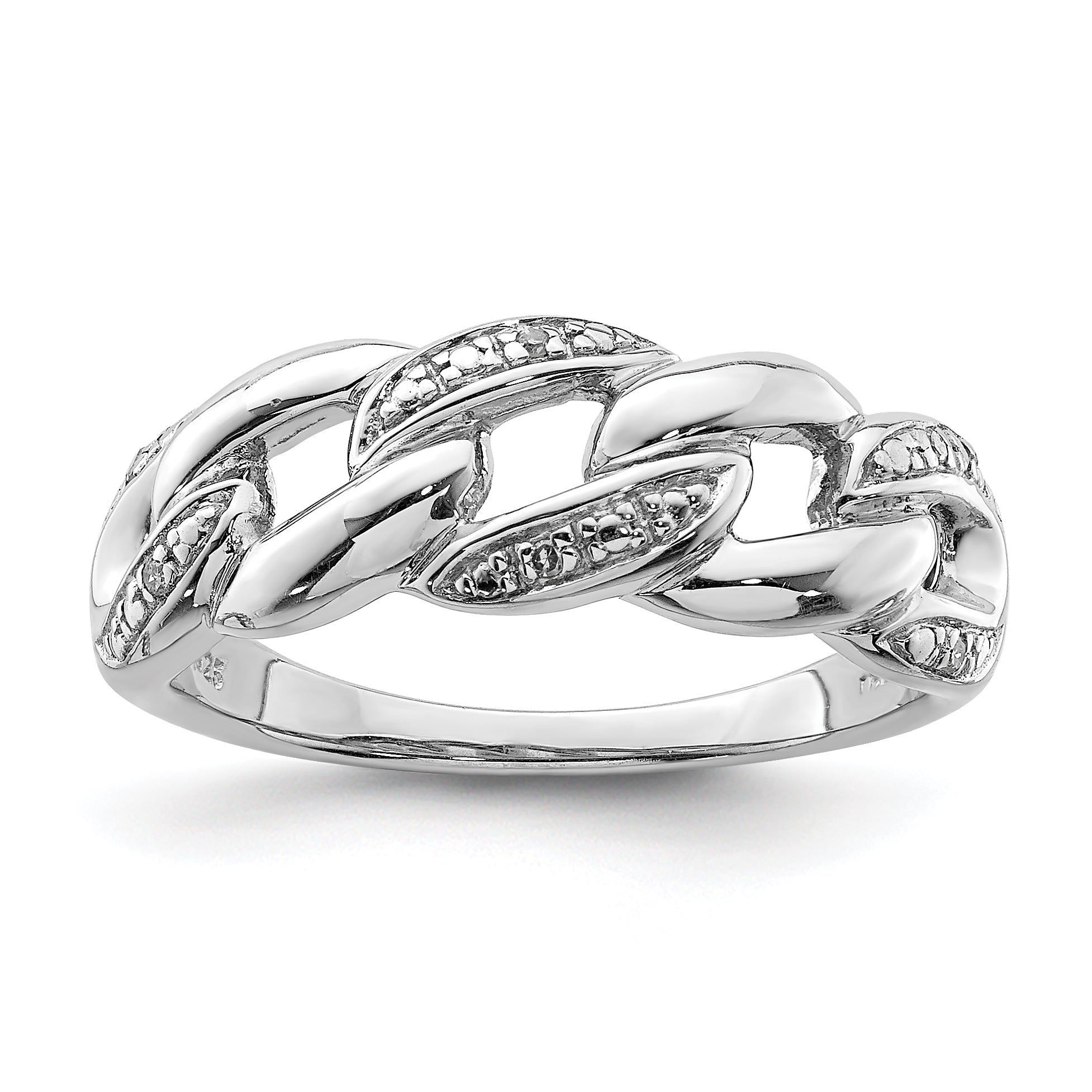 Sterling Silver Rhodium Plated Diamond Ring Main image