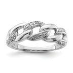 Sterling Silver Rhodium Plated Diamond Ring