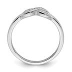 Sterling Silver Rhodium Plated Diamond Infinity Ring