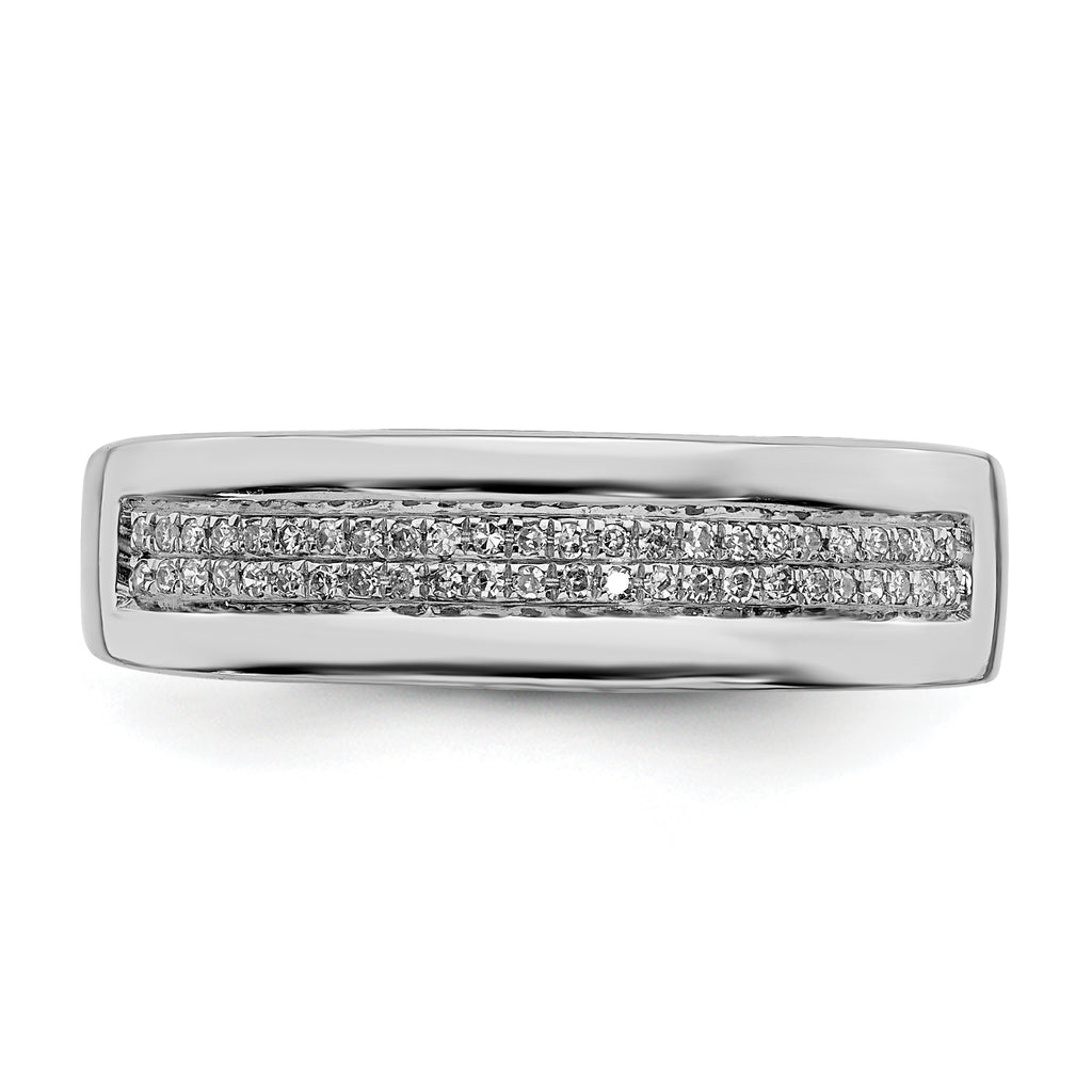 Sterling Silver Rhodium Plated Diamond Ladies Band
