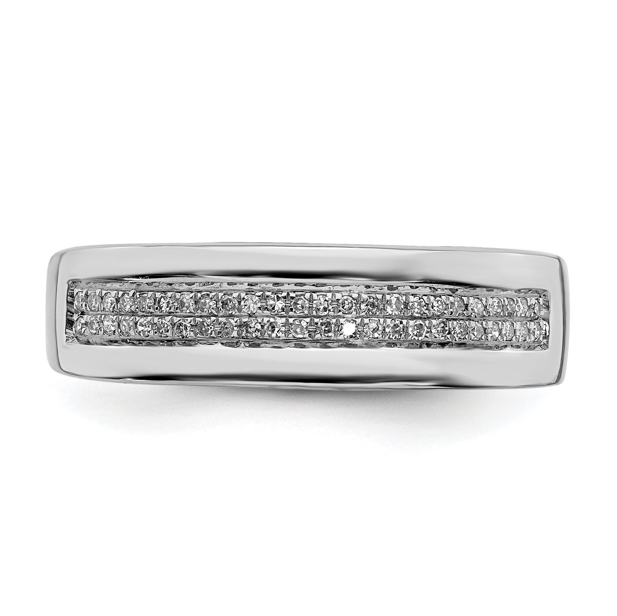 Sterling Silver Rhodium Plated Diamond Ladies Band