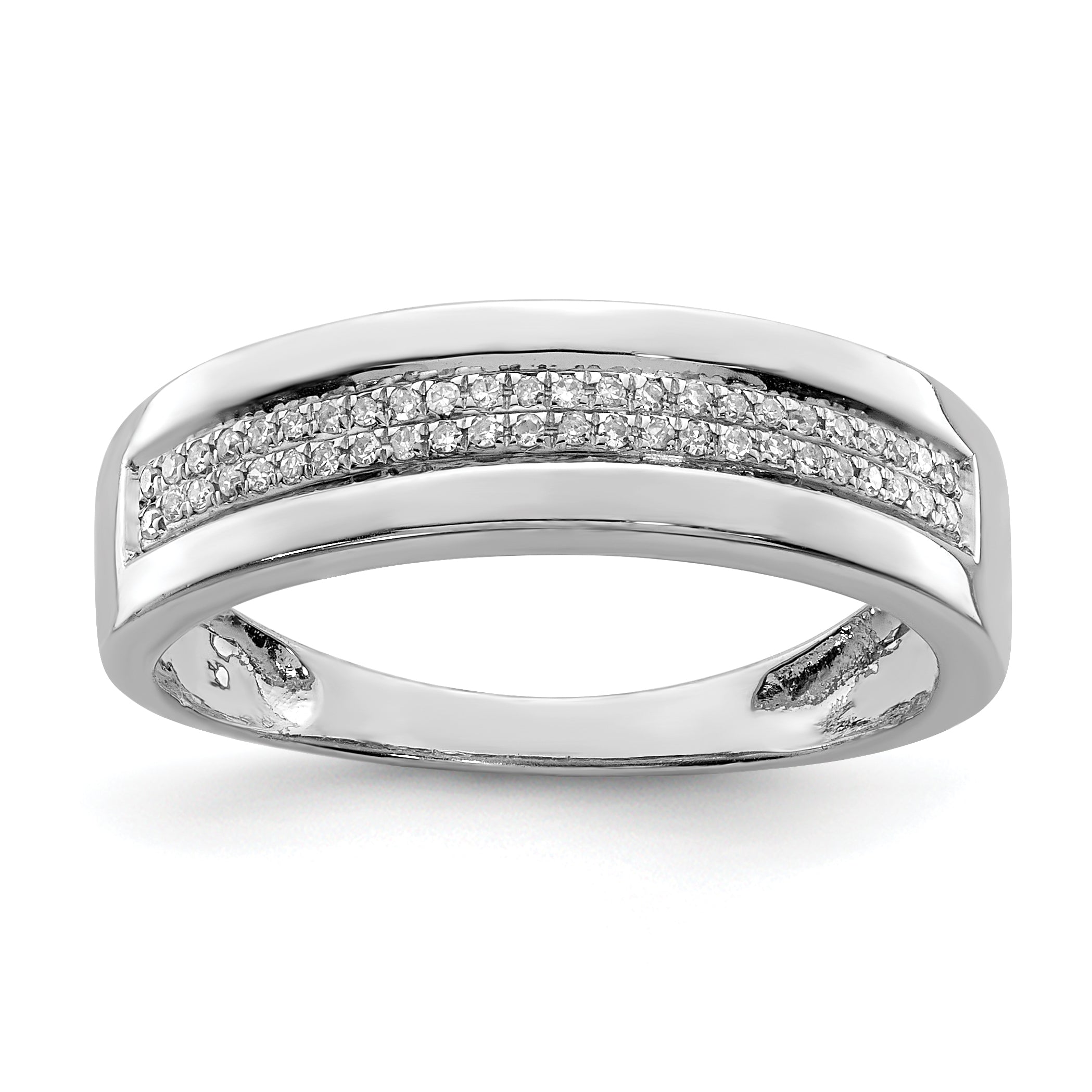 Sterling Silver Rhodium Plated Diamond Ladies Band Main image