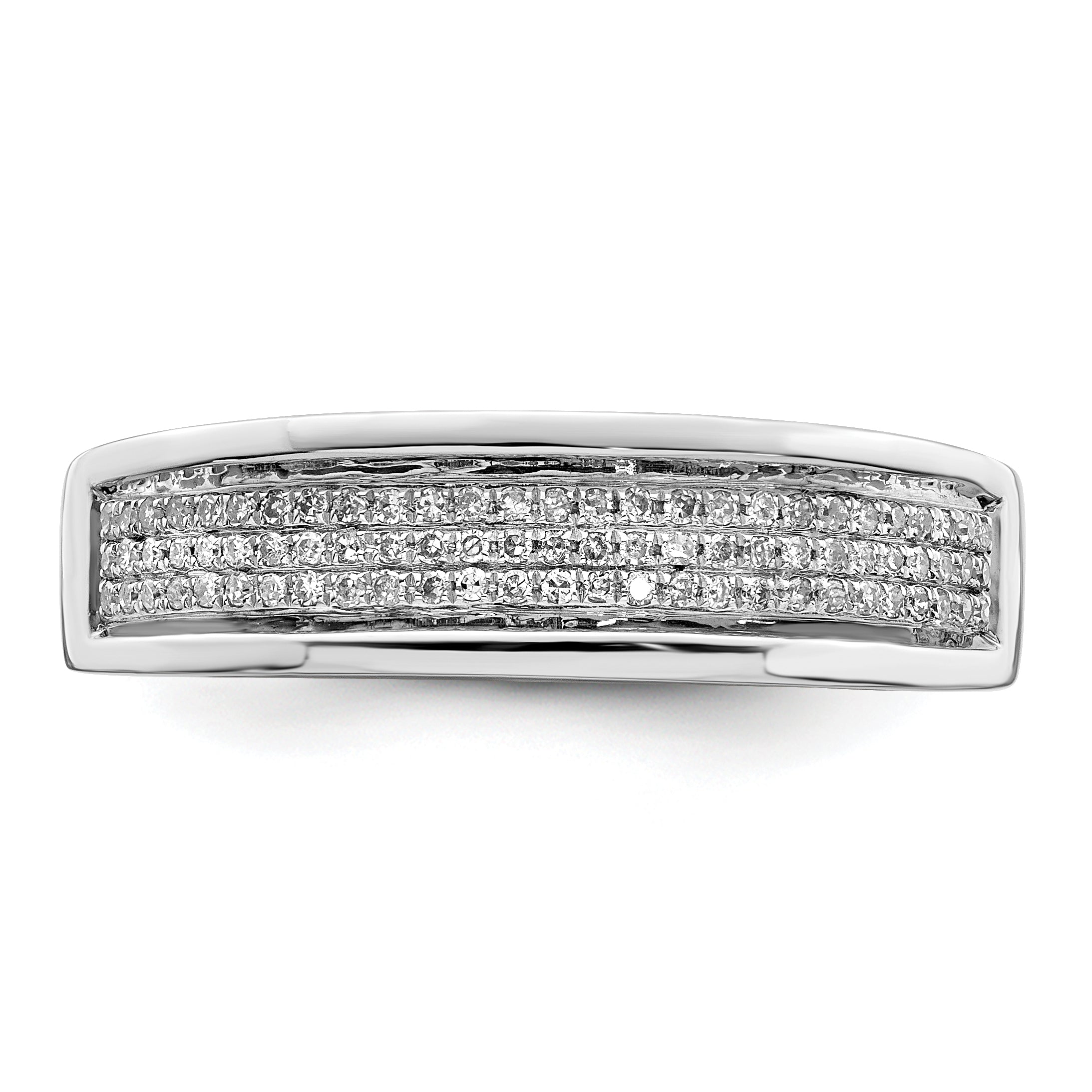 Sterling Silver Rhodium Plated Diam. Men's Band