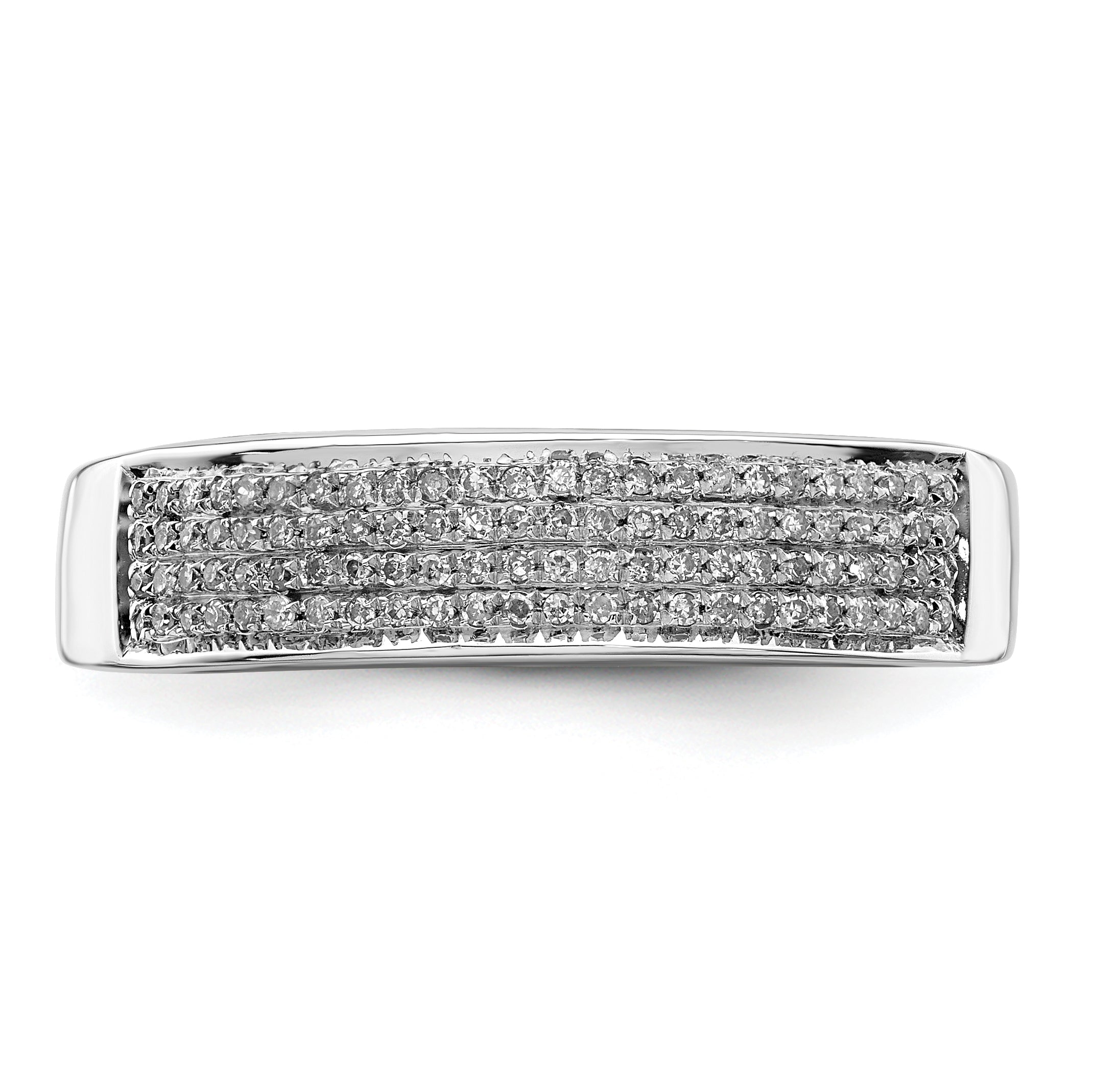 Sterling Silver Rhodium Plated Diam. Men's Band