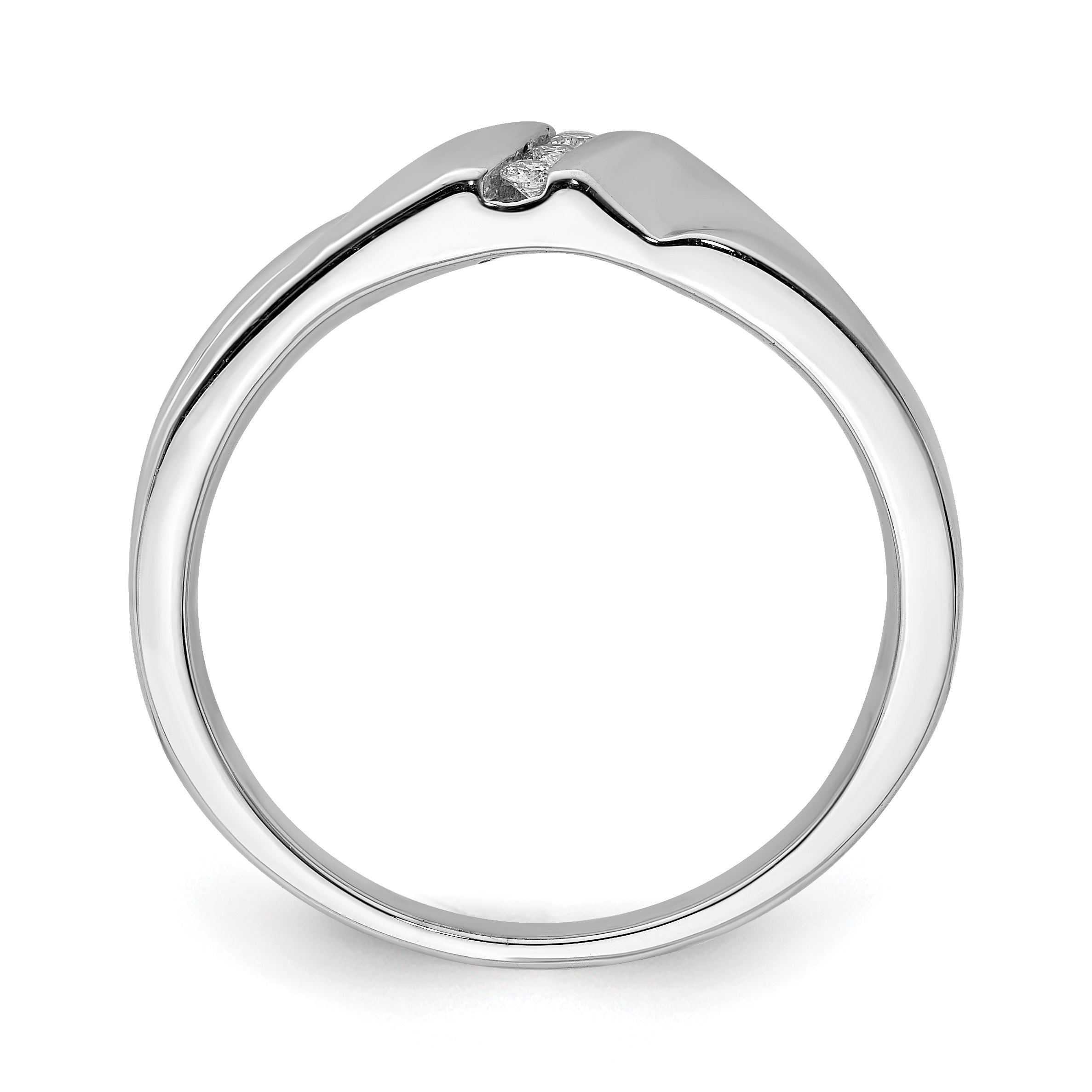 Sterling Silver Rhodium Plated Diamond Men's Ring Secondary image