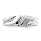 Sterling Silver Rhodium Plated Diamond Men's Ring