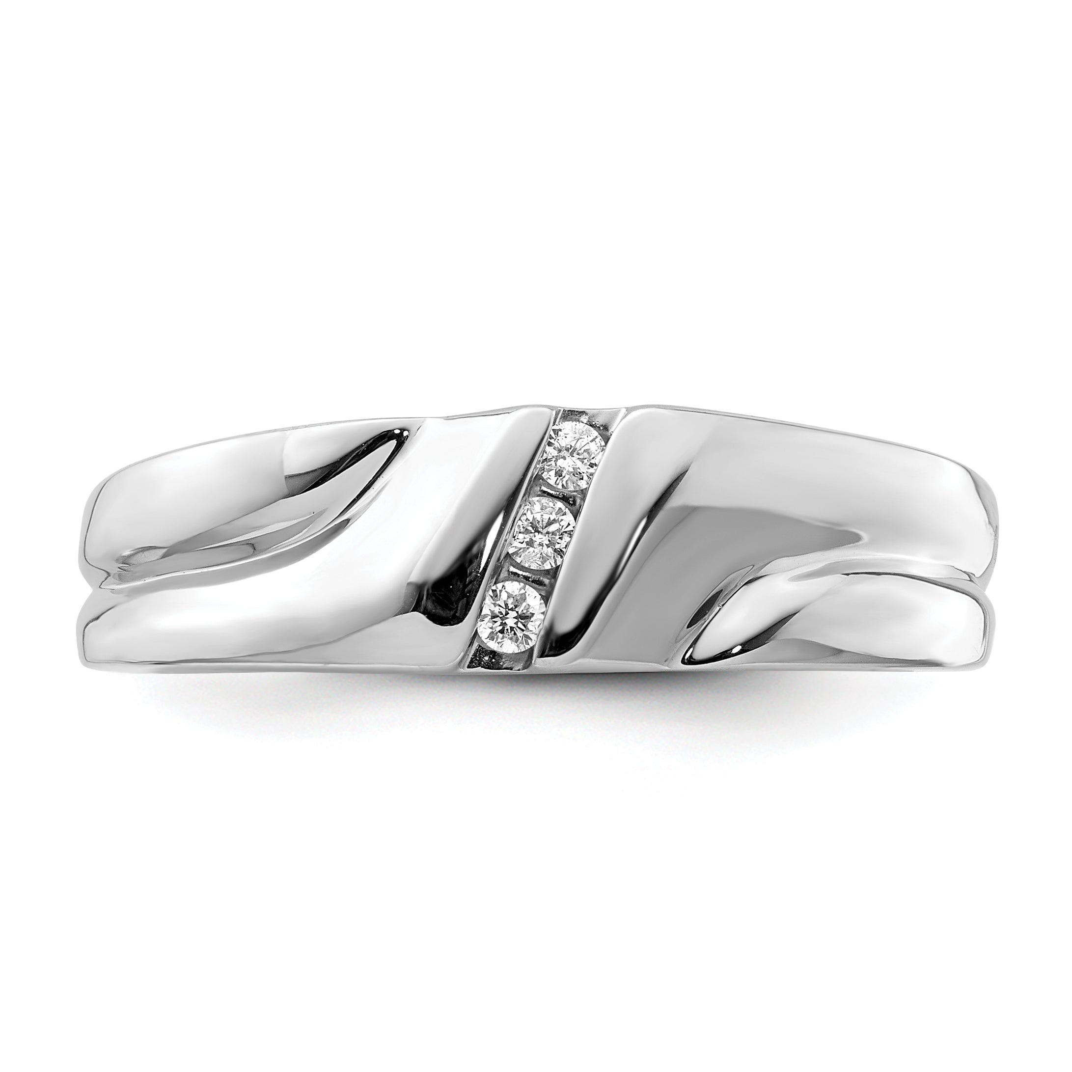 Sterling Silver Rhodium Plated Diamond Men's Ring