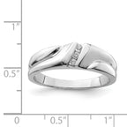 Sterling Silver Rhodium Plated Diamond Men's Ring