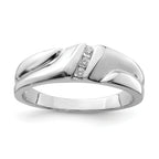 Sterling Silver Rhodium Plated Diamond Men's Ring