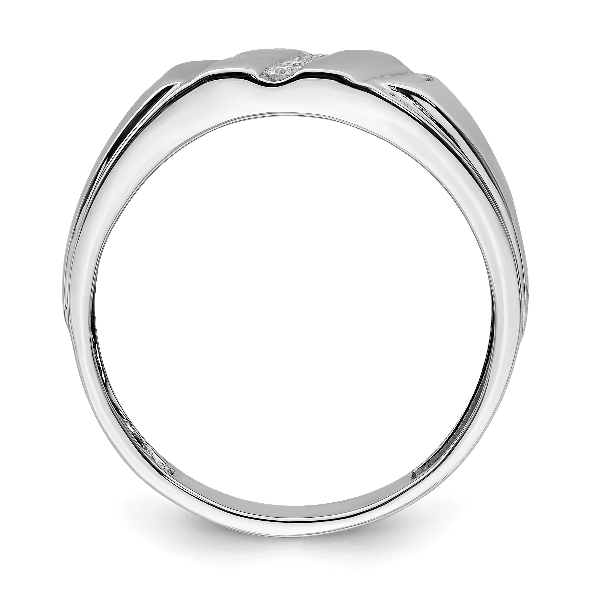 Sterling Silver Rhodium Plated Diamond Men's Ring Secondary image