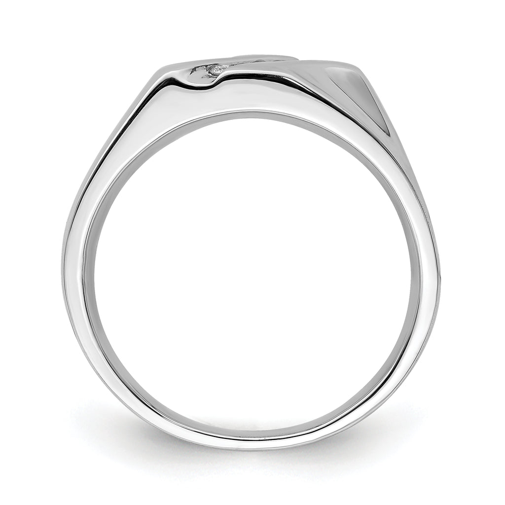 Sterling Silver Rhodium Plated Diamond Men's Ring