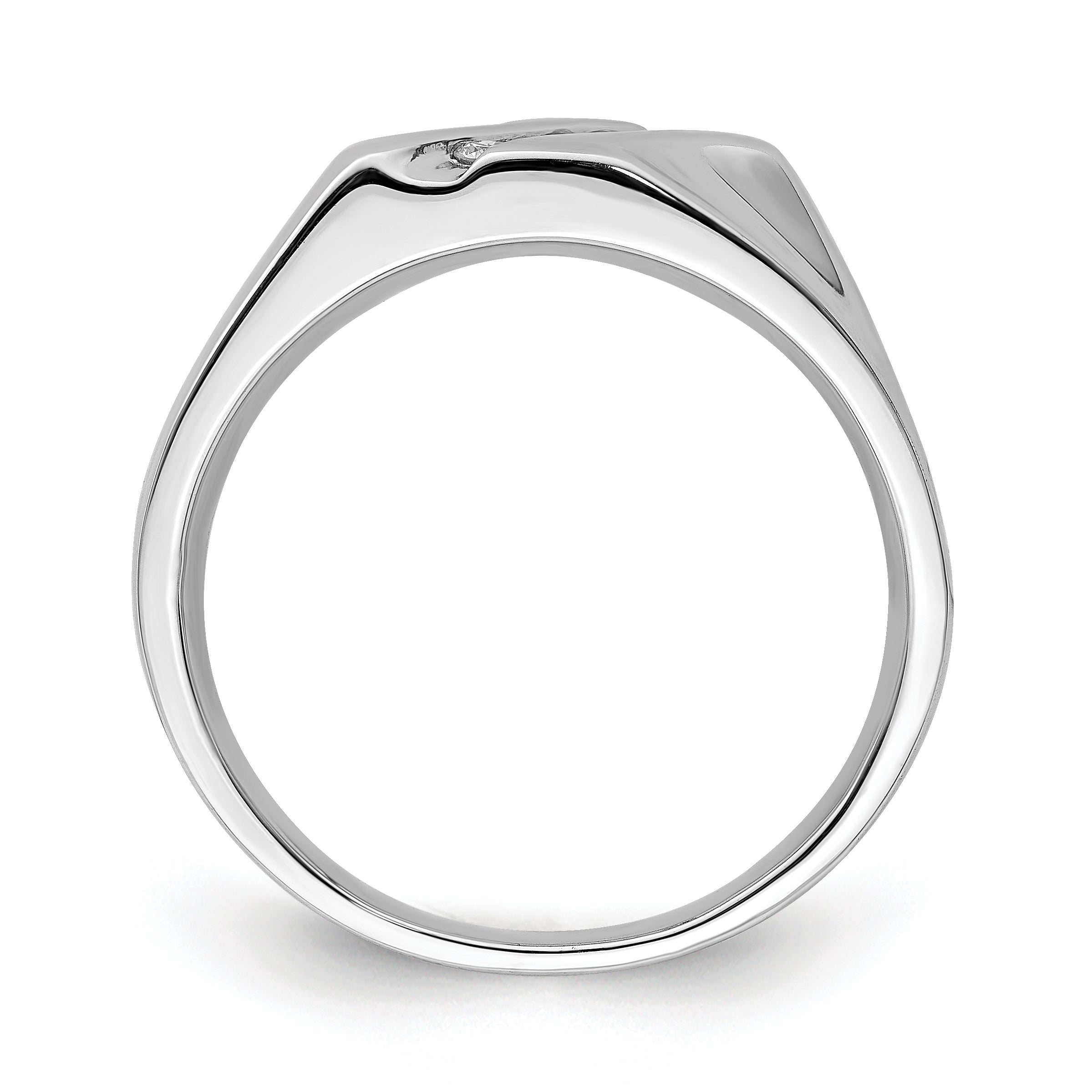 Sterling Silver Rhodium Plated Diamond Men's Ring