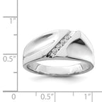 Sterling Silver Rhodium Plated Diamond Men's Ring