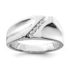 Sterling Silver Rhodium Plated Diamond Men's Ring