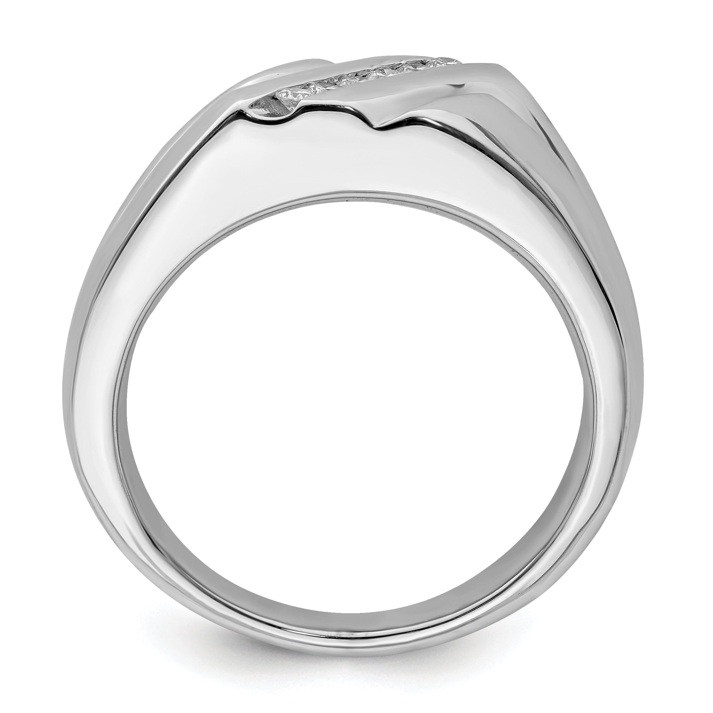 Sterling Silver Rhodium Plated Diamond Men's Ring Secondary image