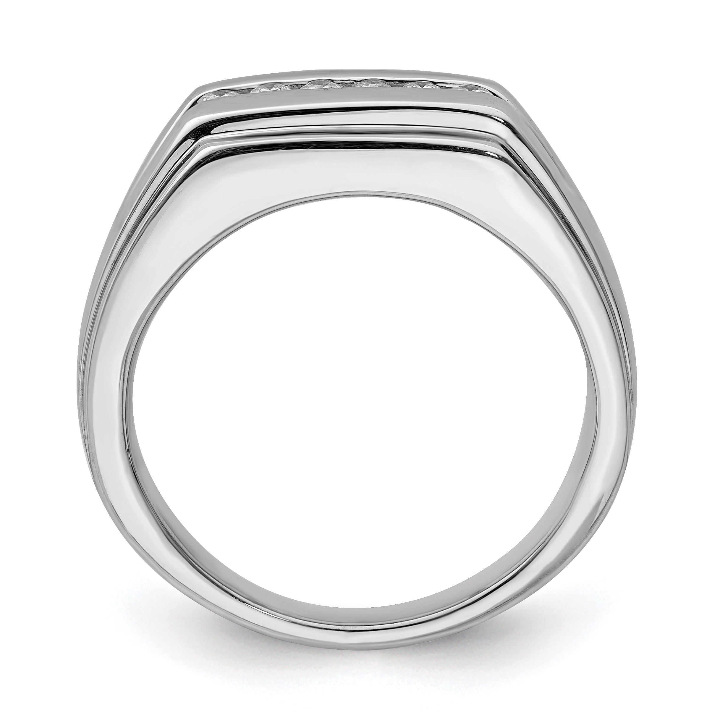 Sterling Silver Rhodium Plated Diamond Men's Ring Secondary image