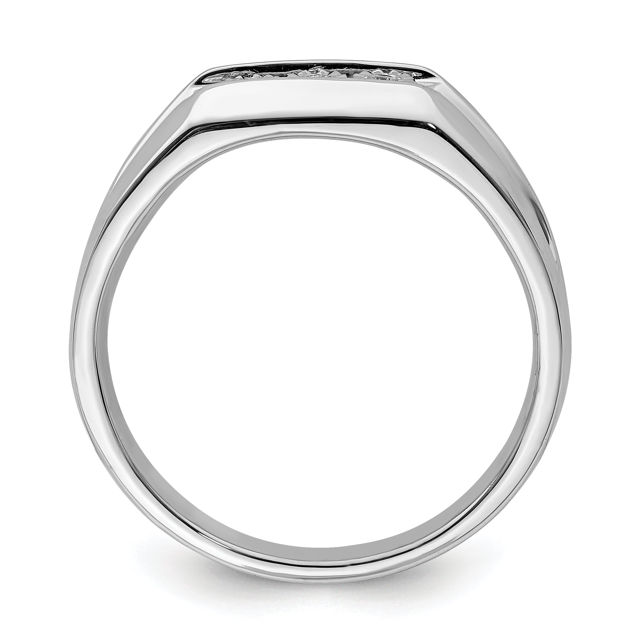 Sterling Silver Rhodium Plated Diamond Men's Ring Secondary image