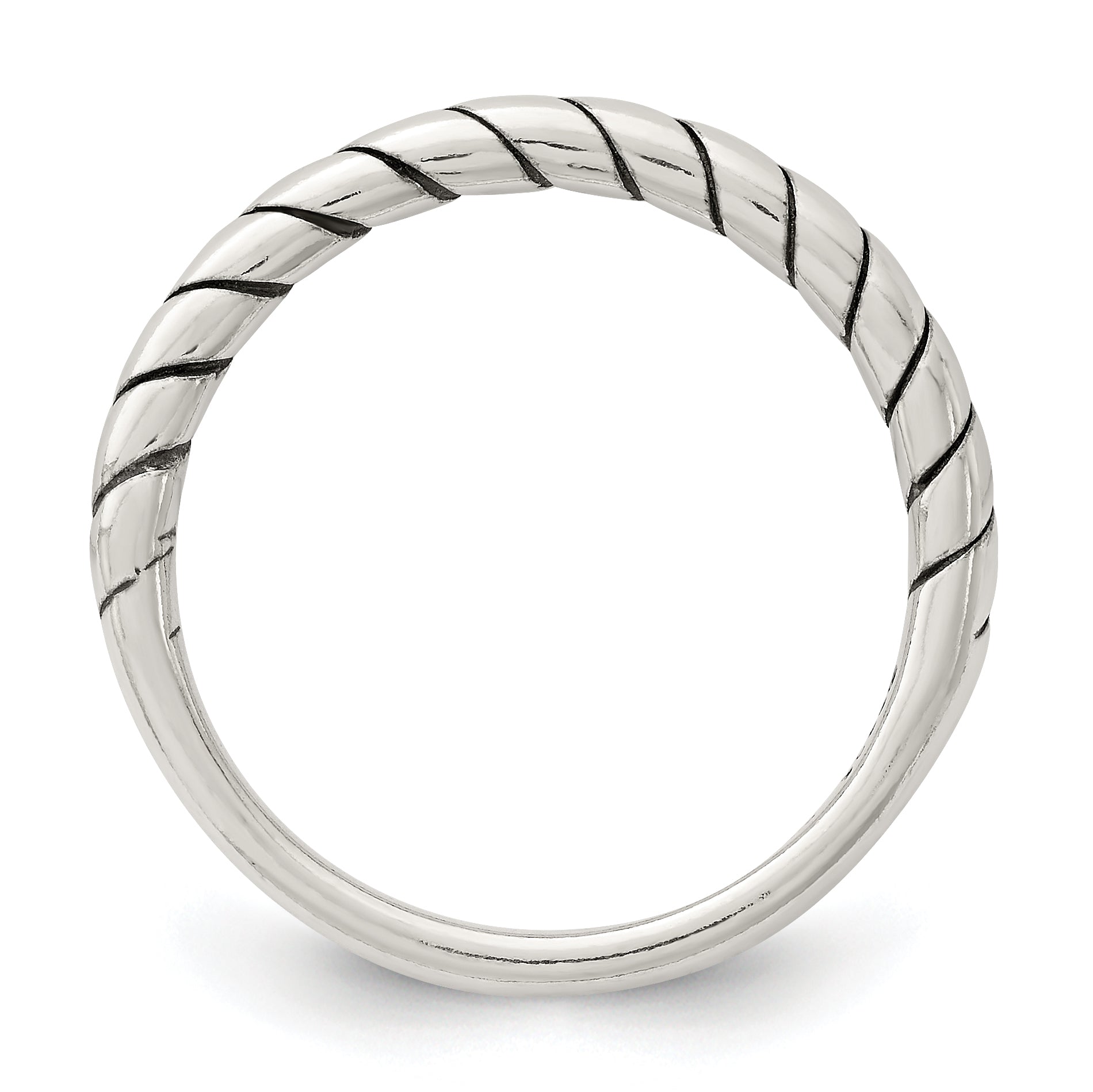 Sterling Silver Stackable Twist Ring Secondary image