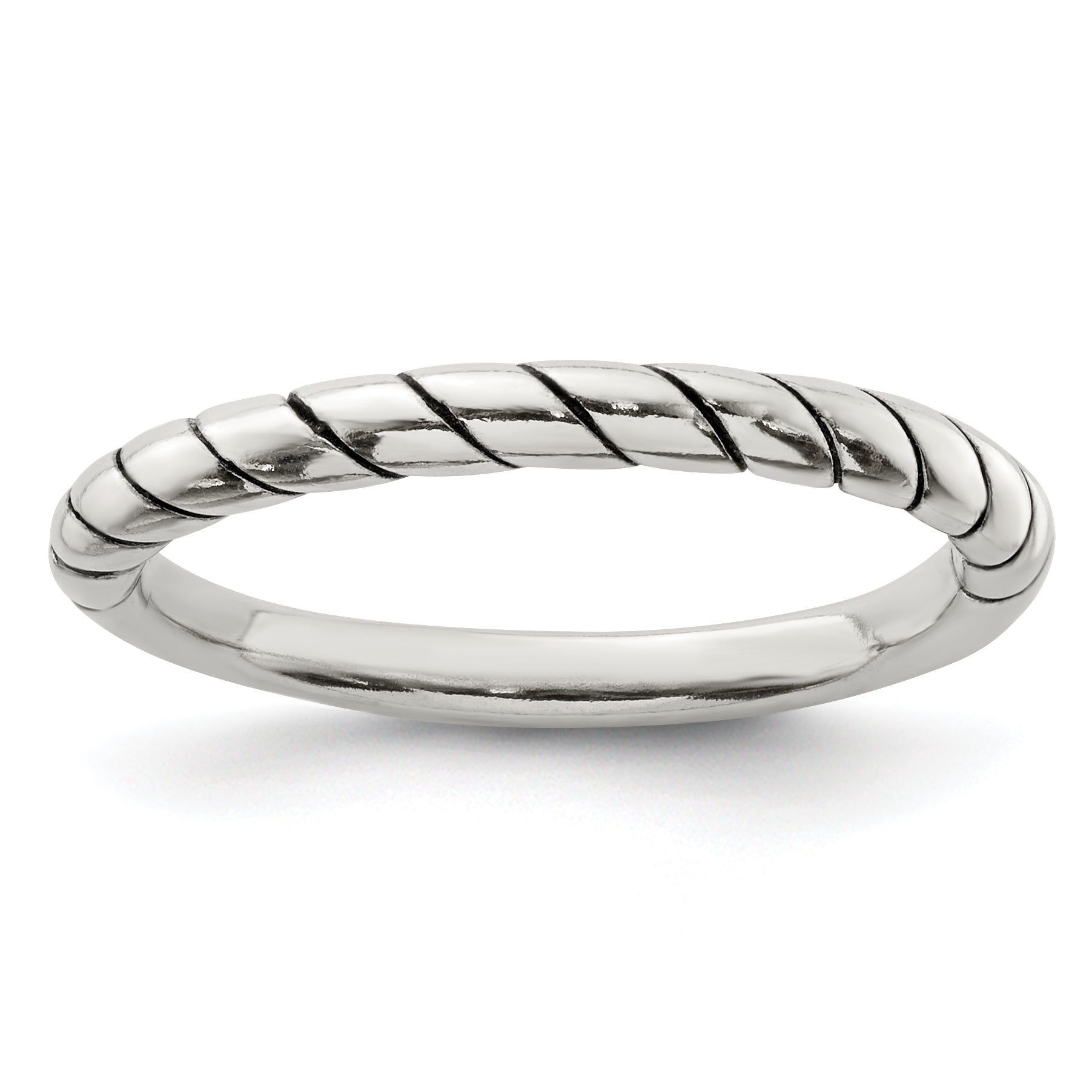 Sterling Silver Stackable Twist Ring Main image