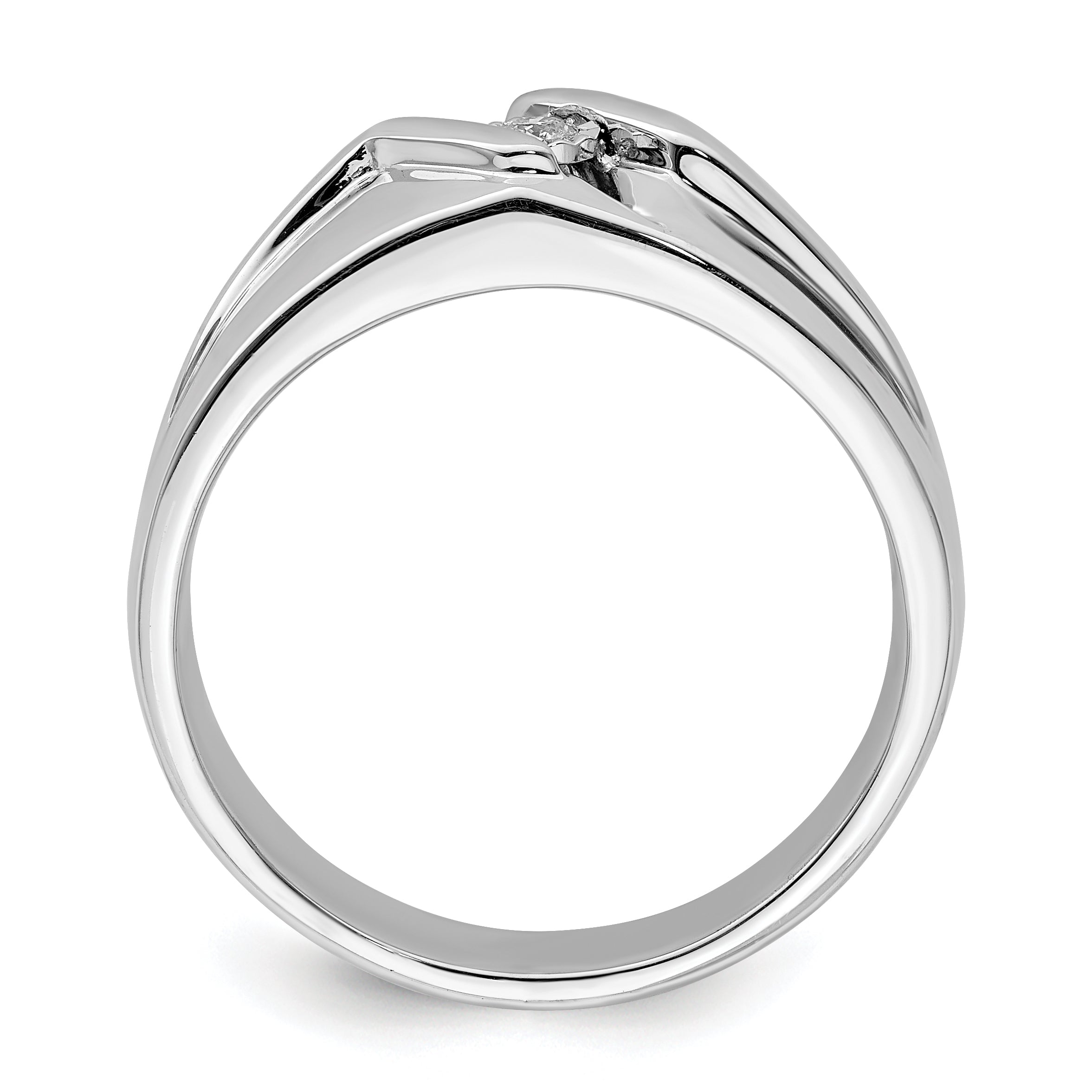Sterling Silver Rhodium Plated Diamond Men's Ring Secondary image